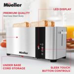 Mueller UltraToast Full Stainless Steel Toaster 4 Slice with Removable Tray - Image 2